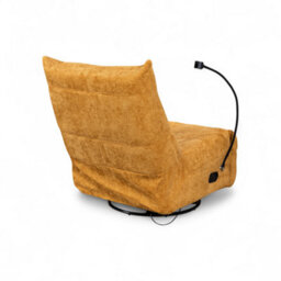 Textured Chenille Gold Manual Recliner Swivel Chair With Phone Holder Garda - thumbnail 7