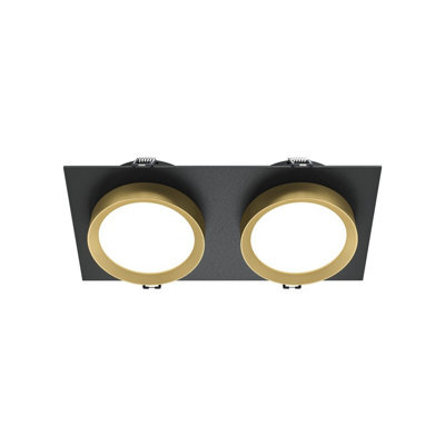 Luminosa Lighting Luminosa Hoop Twin Recessed Downlight Black With Gold 2Xgx53