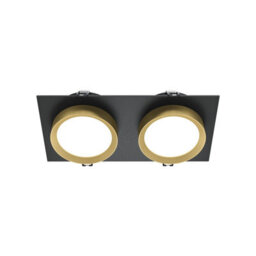 Luminosa Lighting Luminosa Hoop Twin Recessed Downlight Black With Gold 2Xgx53