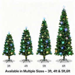 Shatchi 5Ft/150Cm Snowflakes Fibre Optic Christmas Tree Led Pre-Lit - thumbnail 7