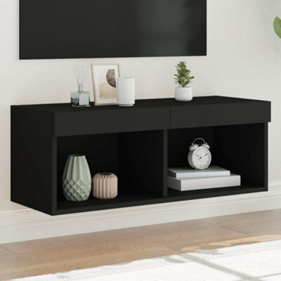 Vidaxl Tv Cabinet With Led Lights Black 80X30X30 Cm - image 1