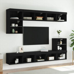 Vidaxl Tv Cabinet With Led Lights Black 80X30X30 Cm - thumbnail 4