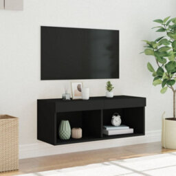 Vidaxl Tv Cabinet With Led Lights Black 80X30X30 Cm - thumbnail 5