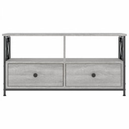 Berkfield Industrial Tv Cabinet Grey Sonoma 90X33X45 Cm Engineered Wood&iron - thumbnail 5