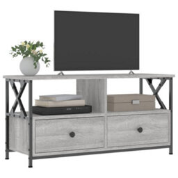 Berkfield Industrial Tv Cabinet Grey Sonoma 90X33X45 Cm Engineered Wood&iron - thumbnail 3