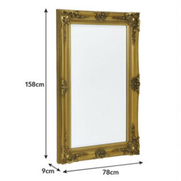 Melody Maison Large Ornate Gold Wall / Leaner Mirror - 78Cm X 158Cm - thumbnail 7