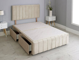Comfy Deluxe 2Ft6 Ibex Coffee Plush Divan Bed Set 2 Drawers Left Side - thumbnail 2