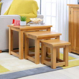 The Furniture Market London Oak Nest Of 3 Side Table Set - thumbnail 4