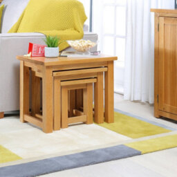 The Furniture Market London Oak Nest Of 3 Side Table Set - thumbnail 7