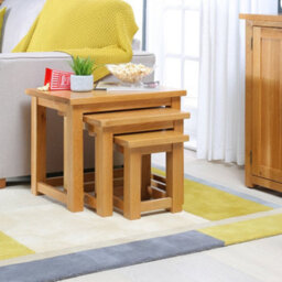 The Furniture Market London Oak Nest Of 3 Side Table Set - thumbnail 3