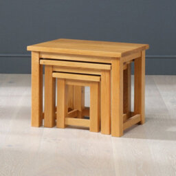 The Furniture Market London Oak Nest Of 3 Side Table Set - thumbnail 8