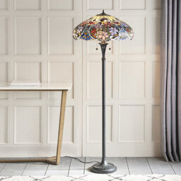 Luminosa Lighting Luminosa 2 Light Floor Lamp Dark Bronze, Tiffany Glass, E27 - thumbnail 2