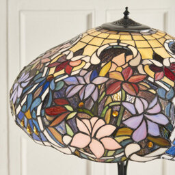 Luminosa Lighting Luminosa 2 Light Floor Lamp Dark Bronze, Tiffany Glass, E27 - thumbnail 4