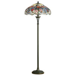 Luminosa Lighting Luminosa 2 Light Floor Lamp Dark Bronze, Tiffany Glass, E27 - thumbnail 1