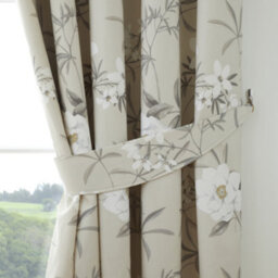 Dreams & Drapes Eve 100% Cotton Floral Pair Of Pencil Pleat Curtains With Tie-Backs - thumbnail 4