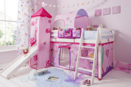 Nöa & Nani Noa & Nani Cabin Kids Solid Wood Midsleeper Bed With Slide & Fairies Package In Classic White Moro - thumbnail 8