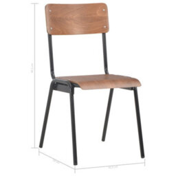 Berkfield Elegant Dining Chairs 2 Pcs Brown Solid Plywood Steel - thumbnail 8