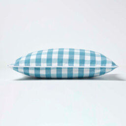 Homescapes Blue Block Check Cotton Gingham Cushion Cover, 30 X 50 Cm - thumbnail 3