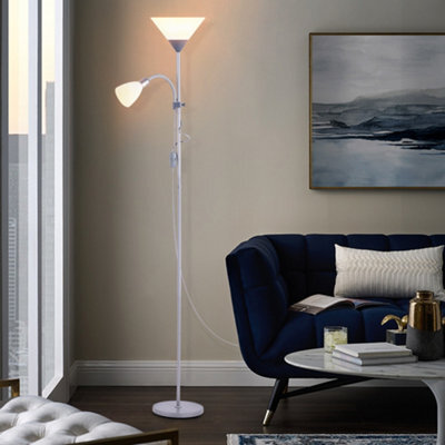 Living And Home Modern E27&e14 Bulb Base 2 Head Standing Mother&child Floor Lamp Floor Light With Foot Switch 175 Cm - image 1
