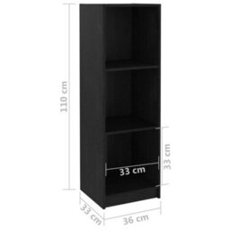 Berkfield Book Cabinet/room Divider Black 36X33X110 Cm Solid Pinewood - thumbnail 8