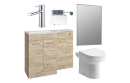 Aquarius Urbano Premium Left Hand 1000mm Vanity Unit  Suite (With Back To Wall Toilet) - Oak - thumbnail 1