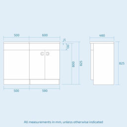 Nes Home Manifold Bathroom Grey Rh Basin Sink Vanity Unit Back To Wall Wc Toilet 1100mm - thumbnail 9