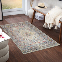 Livabliss Ankara-Vintage Taupe Grey Cream Traditional Boho Living Dining Bedroom Rug 80 X 150 Cm Easy Care, Non Shedding - thumbnail 2