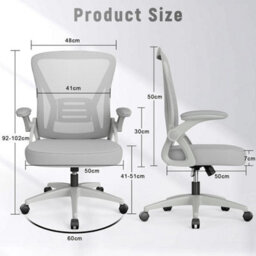 Professional Grey Swivel Office Desk Chair With Ergonomic Features - thumbnail 2