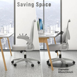 Professional Grey Swivel Office Desk Chair With Ergonomic Features - thumbnail 3