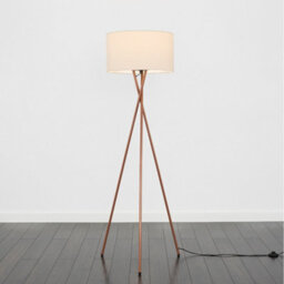 Valuelights Camden Copper Tripod Floor Lamp With Cream Shade And Bulb - thumbnail 4