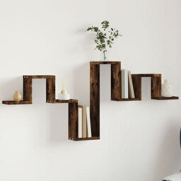 Walplus Wall Shelf Smoked Oak 104.5X10X43 Cm Engineered Wood - thumbnail 1