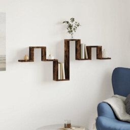 Walplus Wall Shelf Smoked Oak 104.5X10X43 Cm Engineered Wood - thumbnail 3