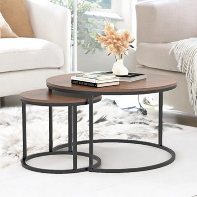 Rafaelo Mobilia Set Of Round Nesting Tables Industrial - image 1