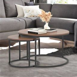 Rafaelo Mobilia Set Of Round Nesting Tables Industrial - thumbnail 5