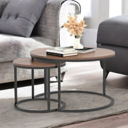 Rafaelo Mobilia Set Of Round Nesting Tables Industrial - thumbnail 6
