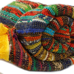 Serenityy 154 X 90 Cm Luxury Indian Cotton Rag Rug - Yellow - Rectangular. - thumbnail 3