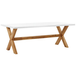Beliani Garden Dining Set With Benches 6 Seater Olbia Concrete White - thumbnail 6