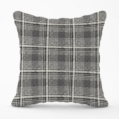 Warren Reed Designer Monochrome Textured Checked Pattern Outdoor Cushion 45Cm X 45Cm - image 1