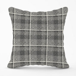 Warren Reed Designer Monochrome Textured Checked Pattern Outdoor Cushion 45Cm X 45Cm - thumbnail 1