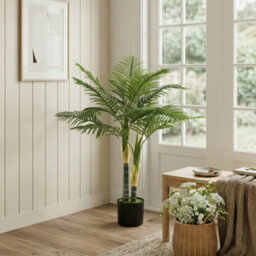 Homcom 120Cm Artificial Palm Tree With 14 Peva Leaves In Pot, Green - thumbnail 9