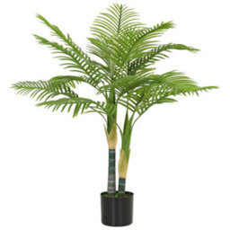 Homcom 120Cm Artificial Palm Tree With 14 Peva Leaves In Pot, Green - thumbnail 2