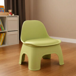 Green Thickened Plastic Round Stool With Backrest Portable Low Stool Modern Design - thumbnail 1