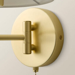 Valuelights Sonia Brushed Gold Swing Arm Wall Light With Tapered Shade - thumbnail 4