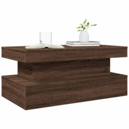 Berkfield Coffee Table With Led Lights Brown Oak 90X50X40 Cm - thumbnail 6