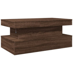 Berkfield Coffee Table With Led Lights Brown Oak 90X50X40 Cm - thumbnail 9