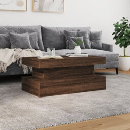 Berkfield Coffee Table With Led Lights Brown Oak 90X50X40 Cm - thumbnail 4