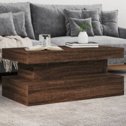 Berkfield Coffee Table With Led Lights Brown Oak 90X50X40 Cm - thumbnail 1