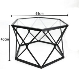 Spot On Dealz Coffee Table Center Tables For Living Room Occasional Hexagon Hallway Room Bedroom Sofa Glass Table Indoor Decor - thumbnail 2