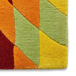 Multi Wool Rug, Chequered Geometric Optical/ (3D) Rug, Handmade Modern Funky Luxurious Rug For Diningroom-120Cm X 170Cm - thumbnail 5