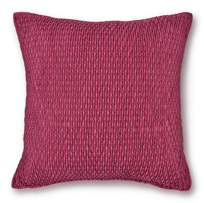 Intimates Wine Ribbed Quilted Design Cushion, Zip Closure, Machine Washable, Soft And Durable Fabric - Wine